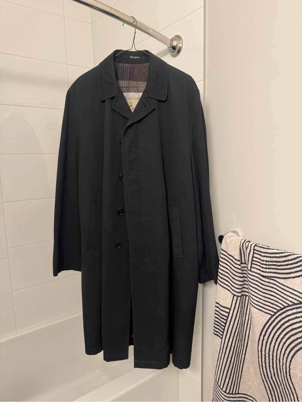 40T Men's Classic Black Trench Coat Croydon